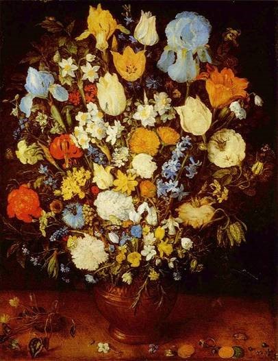 Jan Brueghel the Elder, 'Flowers in a Vase', 1599. Oil on wood. Kunsthistorisches Museum, Wien, Germany.